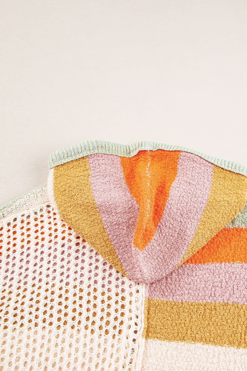 Beige colorblock oversized hoodie - Love Salve